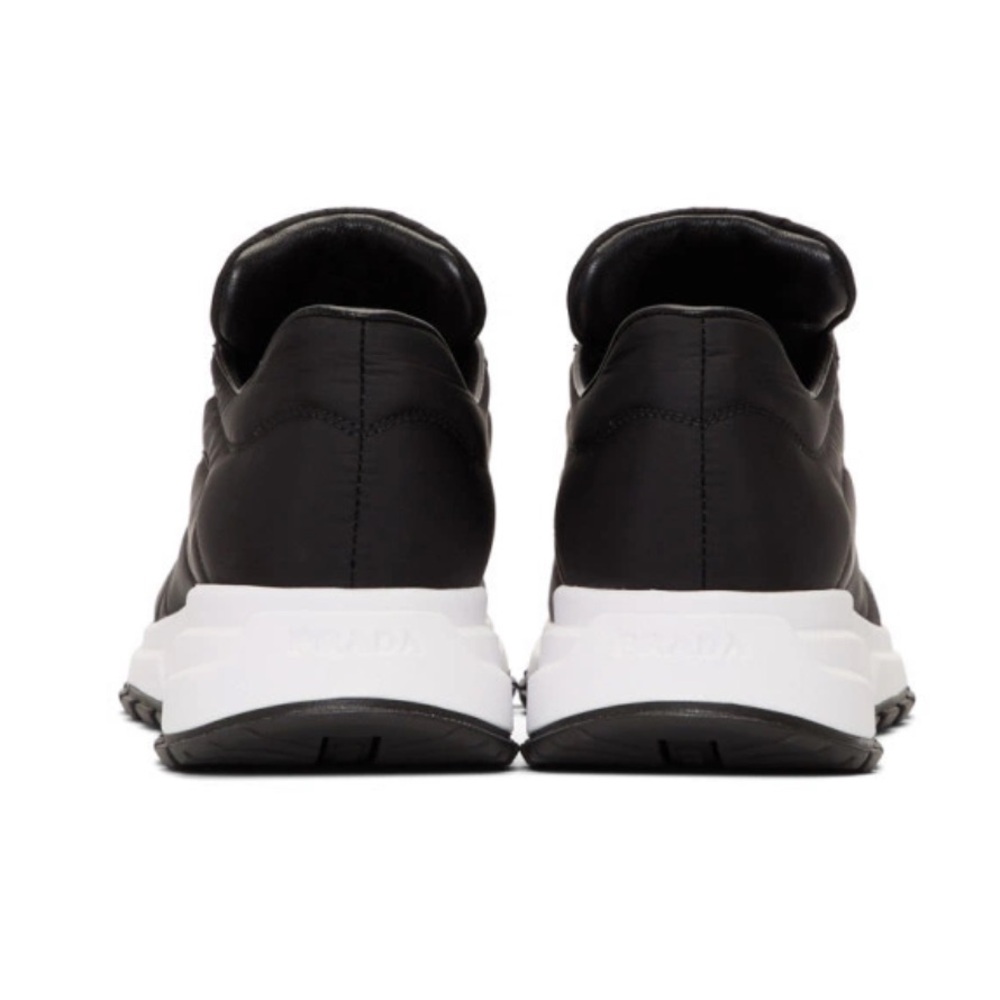 Prada Unisex Black Nylon Leather Prax 01 Sneakers - Picture 5 of 5